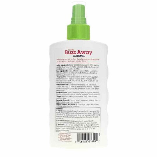 Buzz Away Extreme Natural Insect Repllent Deet-Free, QHT